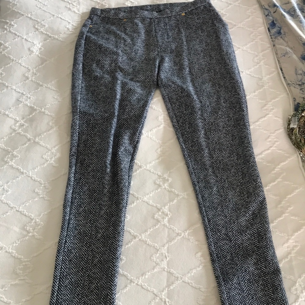 Michael Kors black and white straight leg pants